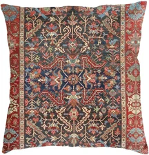 Antique Floral Persian Carpet Print 2 Throw Pillow Covers Soft Velvet Decorative