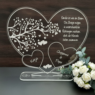 Aufsteller  Herzen ''Baum''  inkl. Gravur Geschenk Hochzeit Valentinstag Jahrestag