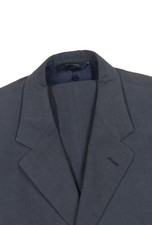 Men's 42 R Brooks Brothers Blue Gray Pinhead 100 Cotton Pleated Front Suit