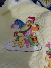 Vintage Crib Size Winnie The Poo Characters Quilt Comforter