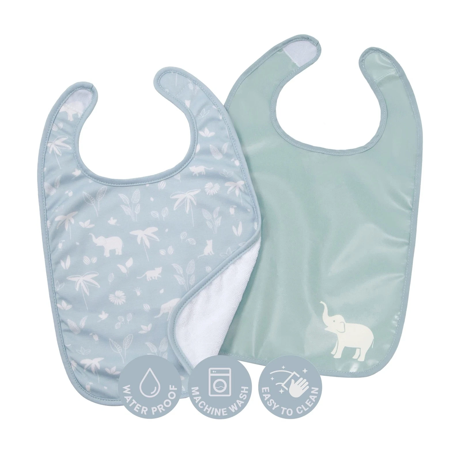 Set of 2 Baby Bibs | Soft Waterproof Infant Bibs for Baby Girls & Boys 6-12 M...