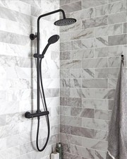Image of Niagra Equate Matt Black Round Thermostatic Shower System