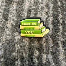 Pin  Books Reading Smart Brooch Backpack Hat Lapel Book Lover Flexible PVC New