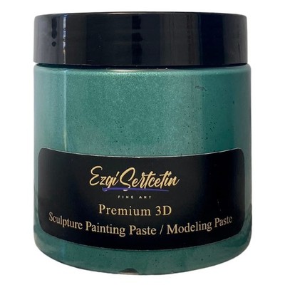 Ezgi Sertcetin 3D Sculpture Painting Paste   Metallic Green, 6 oz, Texture & Art