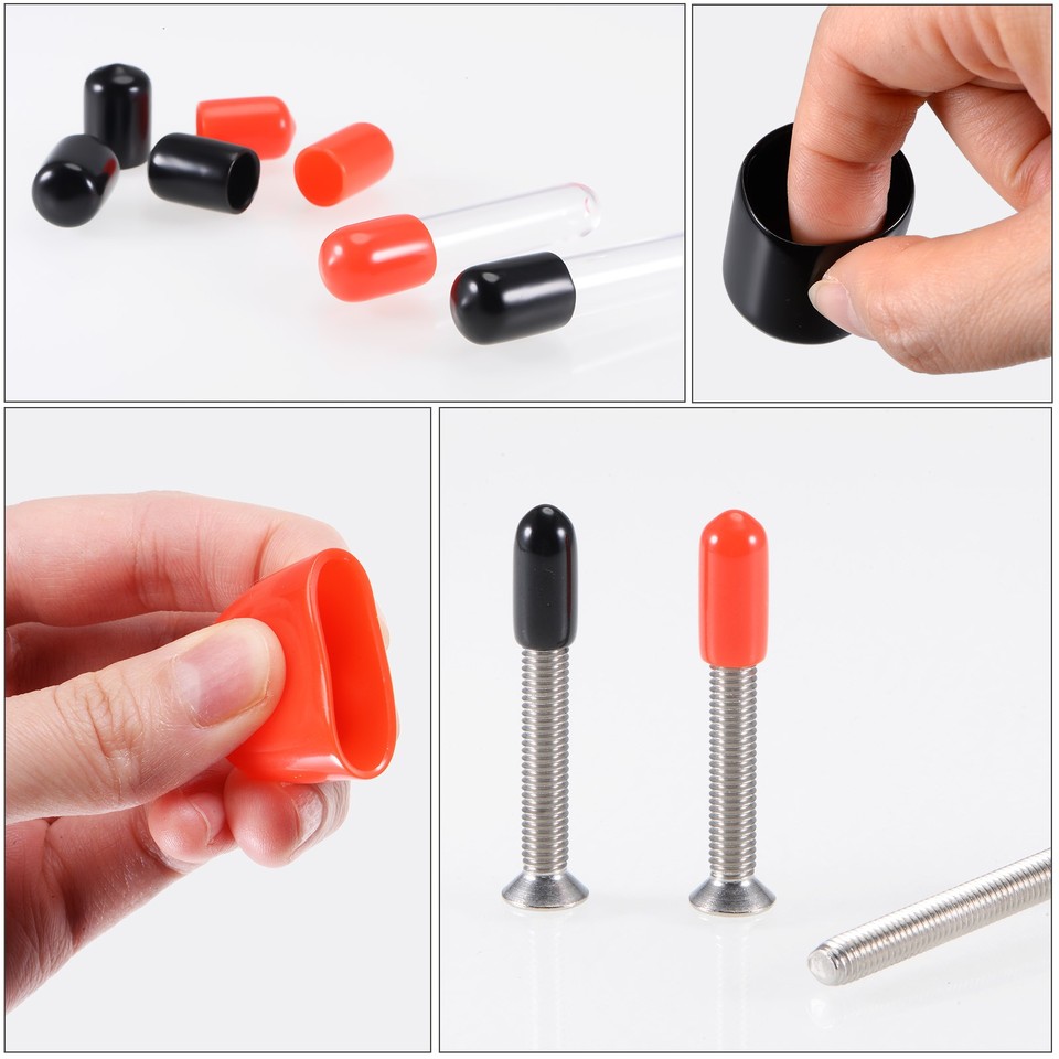 60pcs Rubber End Cap 7mm 10mm 12mm Clear Screw Thread Protector | eBay UK