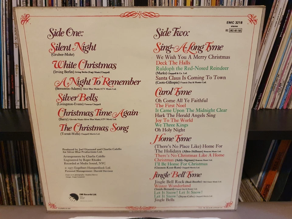 ENGELBERT HUMPERDINCK Christmas Tyme Vinyl L.P **1977 UK** EMC 3218 - Image 3 of 4