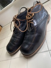 Men’s CYDWOQ Black Leather Shoes - Size 42 D - Chukka Panel Handmade In USA