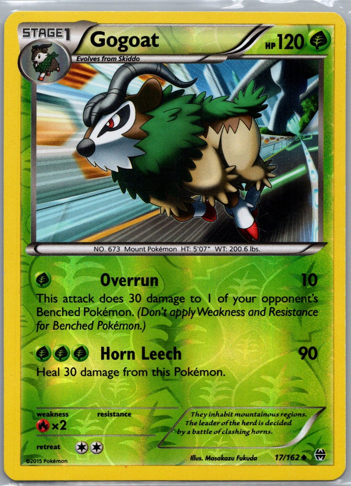 Pokemon Gogoat XY - BREAKthrough 17/162 Reverse Holofoil Moderately Played