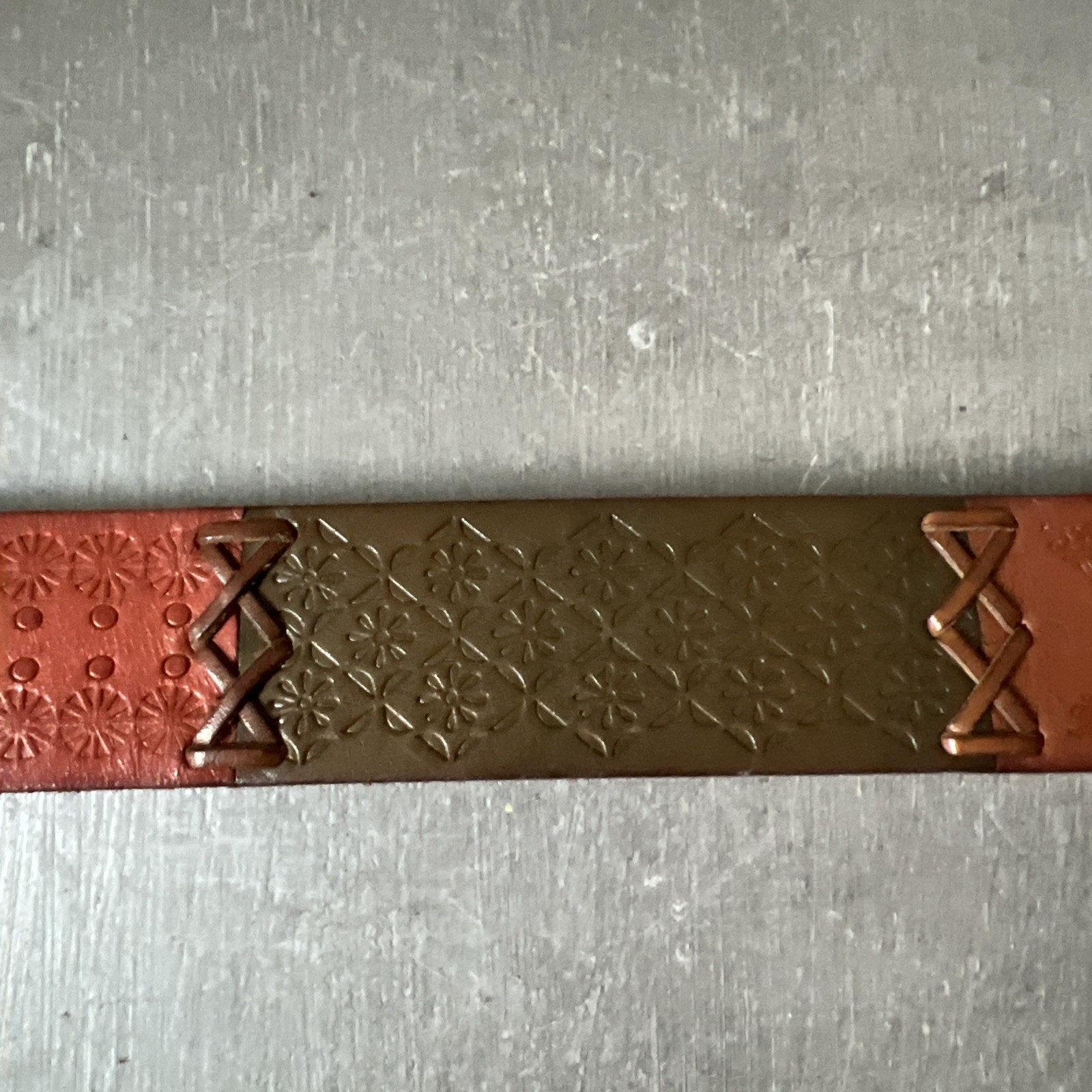 Fossil Leather Brown Multicolor Patchwork BOHO Be… - image 10