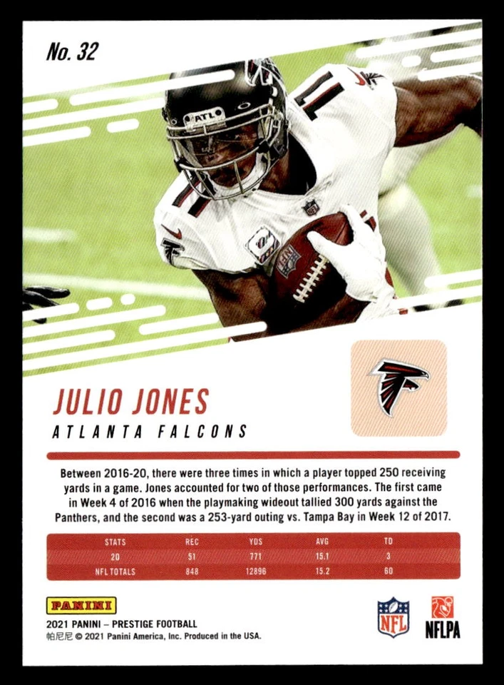 2021 Panini Prestige #32 Julio Jones Near Mint - Image 2 of 2