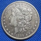 1885-P   MORGAN DOLLAR  Bright White Lustrous Nice BU #833  .900 Fine Silver