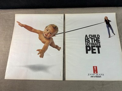 JOOP! Jeans A Child is the Ultimate Pet 2 page magazine advertisement ad 1993