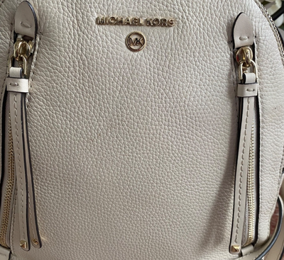 Michael Michael Kors Brooklyn Ivory Leather Medium Backpack 