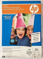 HP Premium Glossy PHOTO PAPER Borderless for Inkjet - 4"x6" (A6) - 82Sheets