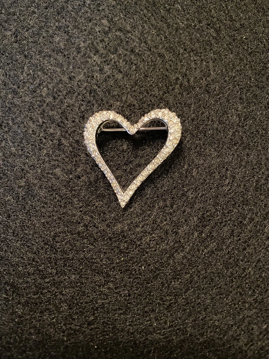 Swarovski heart shop pin