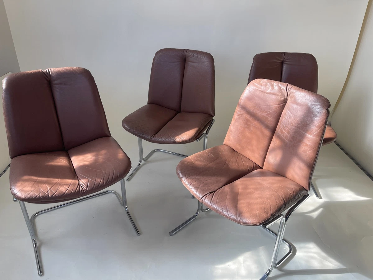Set of Four Pieff Eleganza Leather Chairs by Tim Bates eBay