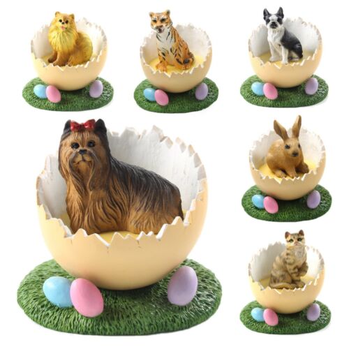 Collectible Spring Home Decor Easter Egg Figurine 228 Dog Breeds to Choose - Afbeelding 1 van 233