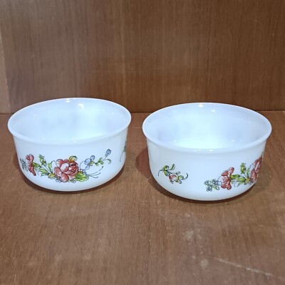 Ramequins Arcopal Modell RONSARD, 2er Set, Vintage Geschirr, Opal