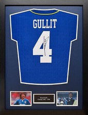 FRAMED RUUD GULLIT SIGNED CHELSEA OFFICIAL RETRO FOOTBALL SHIRT SEE PROOF + COA