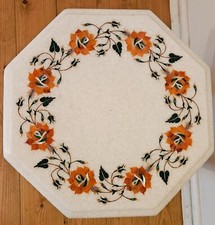 Indian inlaid marble table top and stand