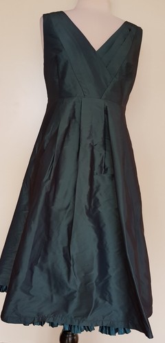 JIGSAW Womens Teal Satin Sleeveless Dress Size 6 - Picture 3 of 5