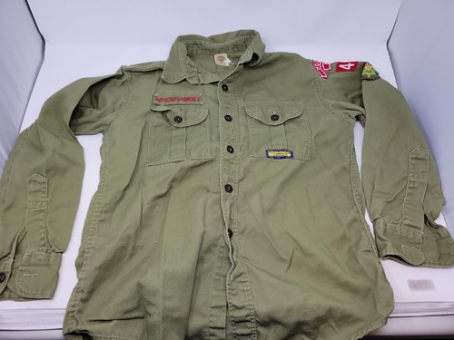 Vintage Lot Boy Scouts Collarless Green Shirts/Patches/Mirror Holden Missouri - Picture 2 of 24