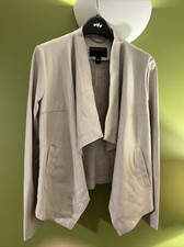Bernardo Waterfall Front Cream/ivory Fitted Jacket Size Small Very Soft Stretch