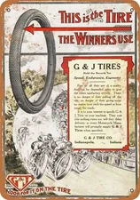 METAL SIGN - 1909 G&J Tires - Vintage Look Reproduction