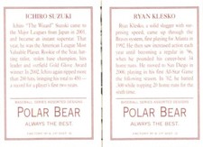2003 Topps 205 Triple Folder Polar Bear #TF16 Ichiro Suzuki Ryan Klesko Mariners
