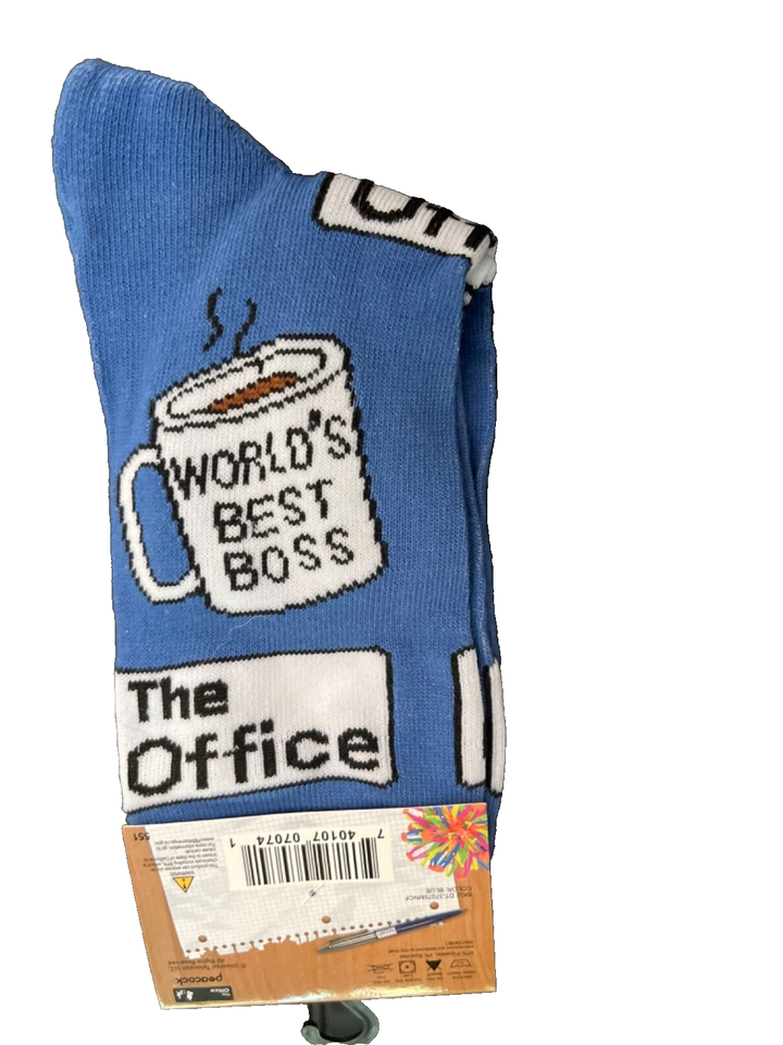 The Office ( World's Best Boss ) Michael Scott Mens Novelty Crew Socks