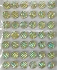 CraftbuddyUS 42pcs 12mm Self Adhesive AB CLEAR Rhinestone Diamond Gems