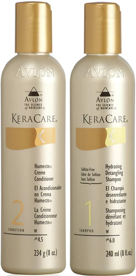 KERACARE HYDRATING DETANLING SHAMPOO AND HUMECTO CREME CONDITIONER-SET 8oz-!!!!
