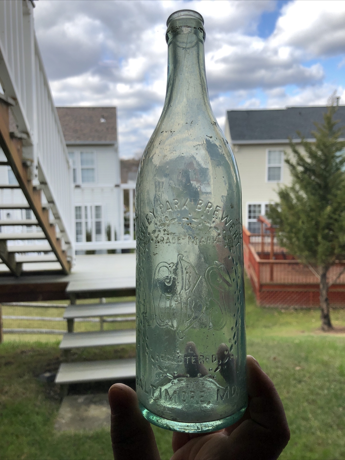 GBS AQUA DARLEY PARK BREWERY BALTIMORE MD MARYLAND QUART BEER BOTTLE