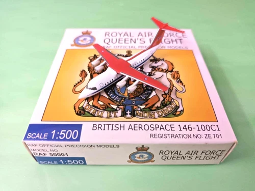 Herpa Wings 1:500 RAF50001 RAF ROYAL AIR FORCE QUEEN'S FLIGHT BAe-146 ZE-701