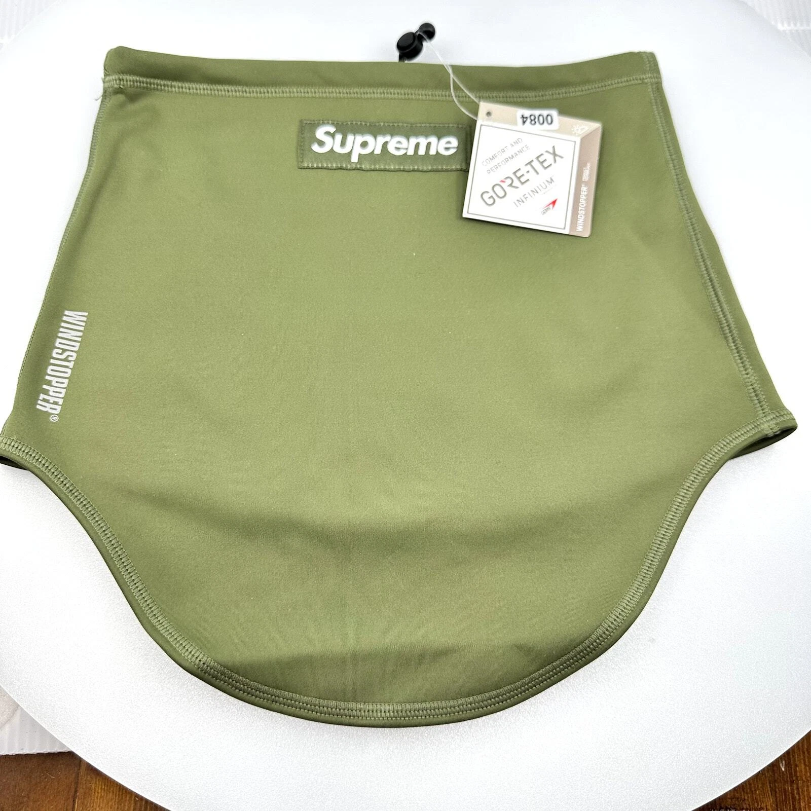 Neuf avec étiquette Supreme Homme NY Gore Tex Box Logo Cou Guêtre Coupe vent Vert Taille Unique