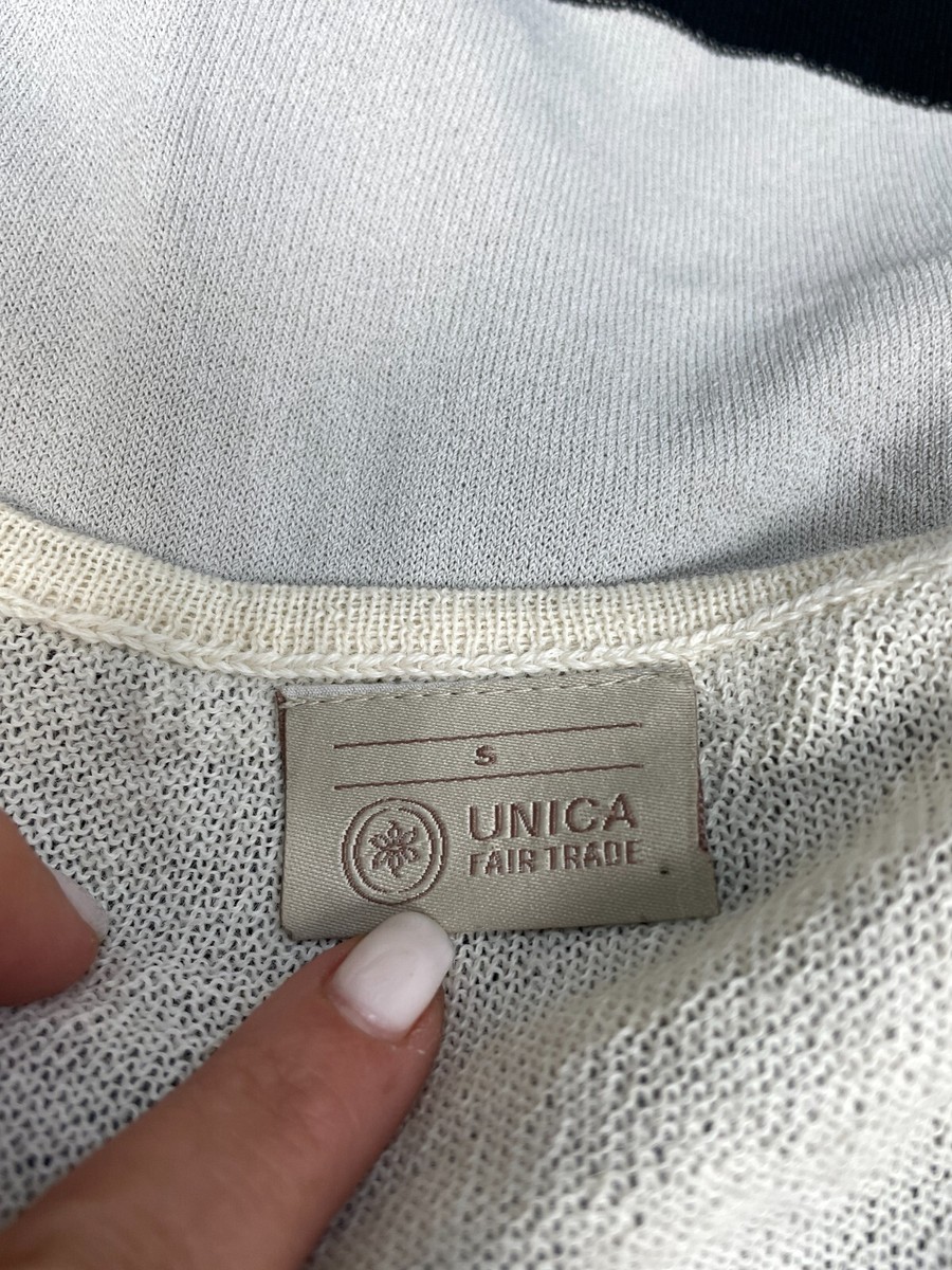 UNICA Fair Trade Gr. S 100% BABY ALPAKA Damen Pullover Elfenbein 