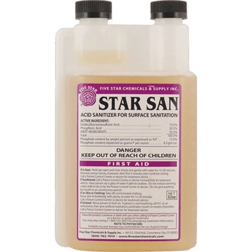 Star San, 32 oz No Rinse Safe for Homebrew Beer Wine Moonshine Food Grade
