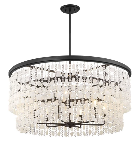 Minka Lavery Shimmering Elegance 9 Light Chandelier, Sand Coal - Picture 2 of 6