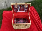 Deluxe Picnic Basket for 2w/Red Lining Plates Silverware Glasses & Accessories — photo 6