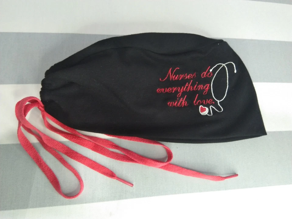 STRETCH NURSE SCRUB Cap for  Cat Lovers Surgery Cap Gift for Nurses Hair cover - Image 3 of 4