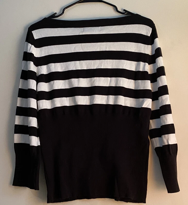 George Womens Sweater 16 18 95 Cotton 4 Nylon Black White