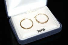 10K Yellow Gold Medium Hoops Hoop Earrings 24mm