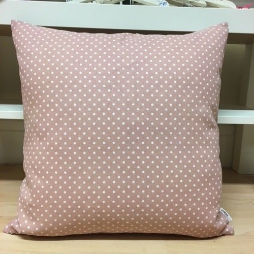417. Spotty Peach Linen Cotton Cushion Cover. Various sizes - Picture 2 of 2