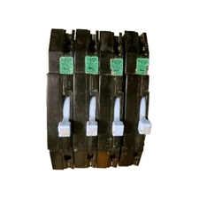 ZINSCO Type Q  RA-38 1 pole 15 amp  120v Full Size Circuit Breakers  (Lot of 4).