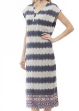 Ethereal by Paper Crane Eastern Expressions Tie Dye blue Striped Dress Sz M #C