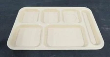 Tan Beige 6 Compartment Divided Food Tray cafeteria lunch cambro ps1014