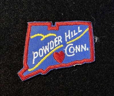 POWDER HILL  Lost Name  Vintage Ski Patch CONNECTICUT Authentic Souvenir Travel
