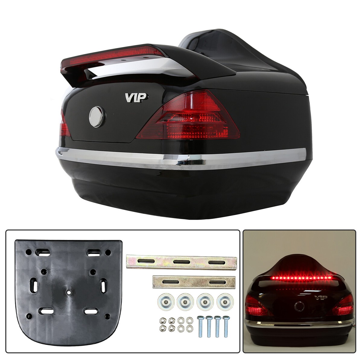 VIP Style Universal Motorcycle Trunk Tail Box Luggage Trunk w