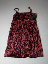 Wild Fable Spaghetti Strap Floral Mini Dress Womens Medium M Red Tard