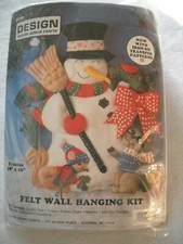 Snowman Racoon Felt Wall Hanging Stitchery Kit by Design Works 5109